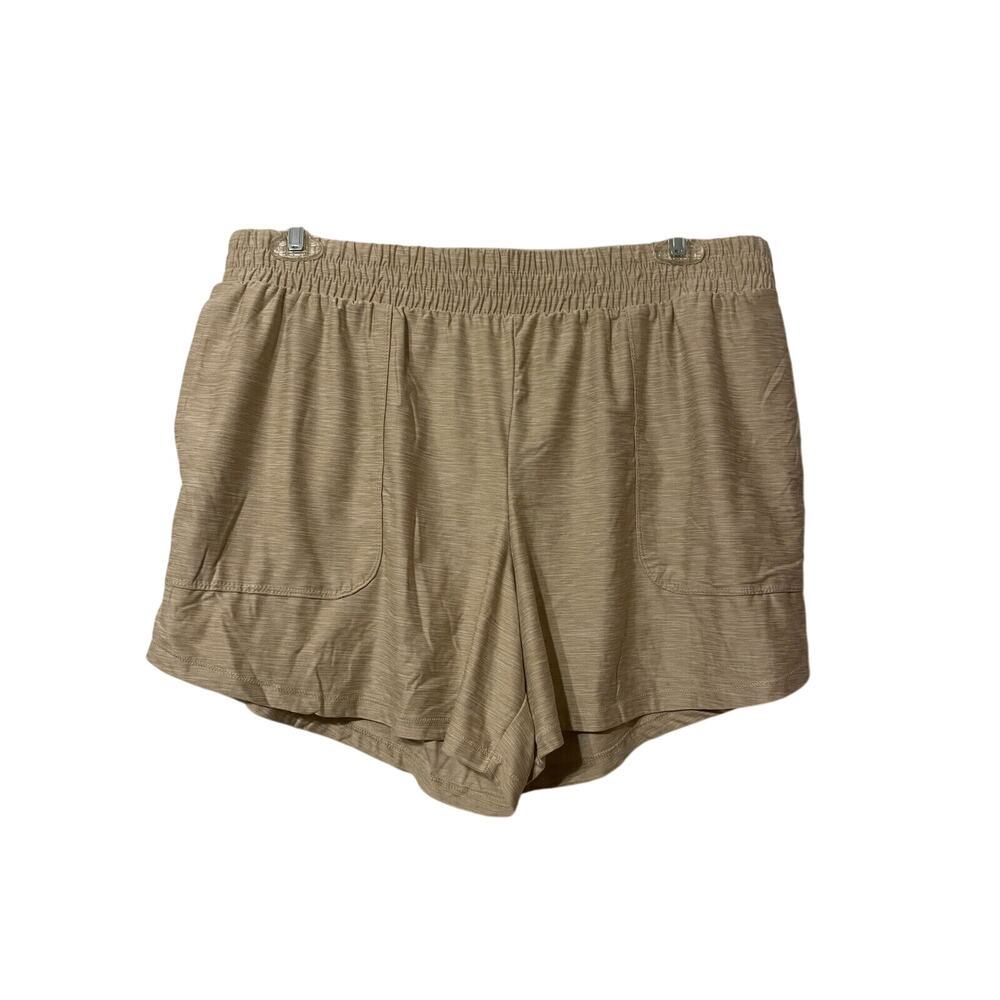 All in Motion Womens Pull-On High Rise Sweat Shorts Elastic Waist Size XXL Brown